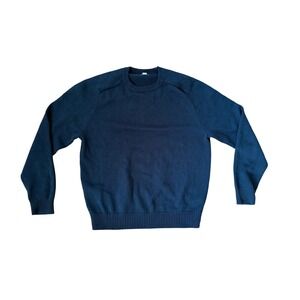 J Crew Mens Black Crew Neck Long Sleeve Knit Sweater Size XL